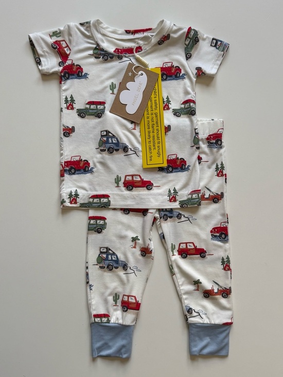 Angel Dear Other - Angel Dear Boys Off-Road Adventure Short Sleeve Loungewear Set - Size 6-12M